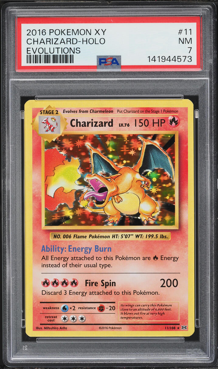 2016 Pokemon XY Evolutions Holo Charizard #11 PSA 7 NRMT