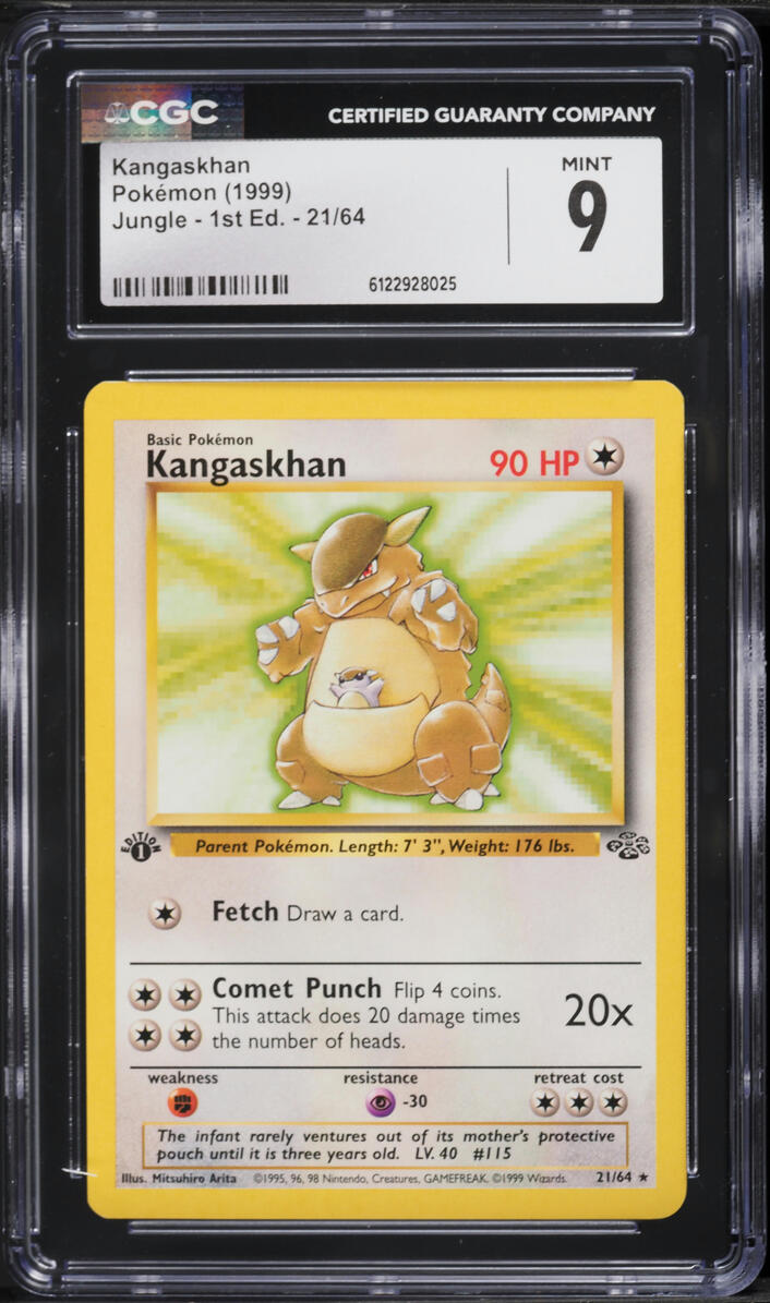 1999 Pokemon Jungle 1st Edition Kangaskhan #21 CGC 9 MINT