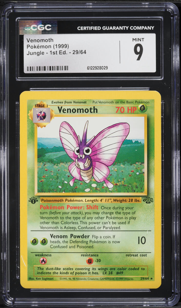 1999 Pokemon Jungle 1st Edition Venomoth #29 CGC 9 MINT
