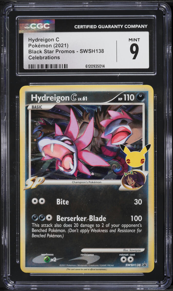 2021 Pokemon Sword & Shield Promo Celebrations Holo Hydreigon C #SWSH138 CGC 9 MINT