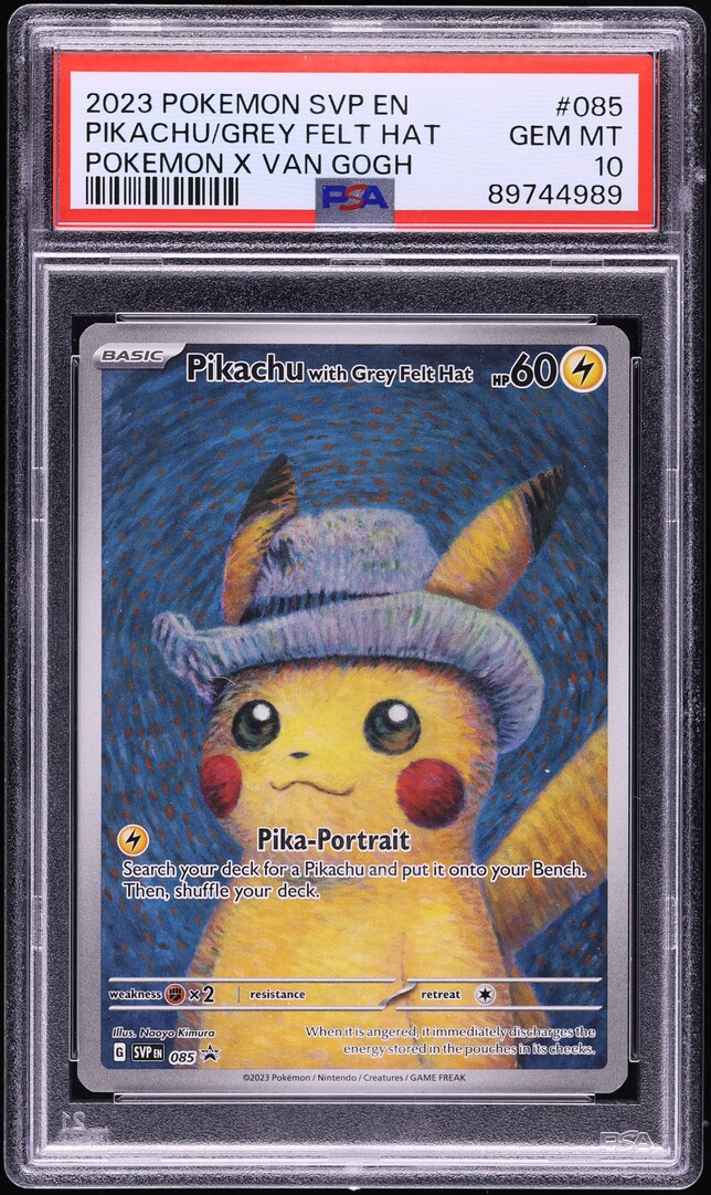 2023 Pokemon Scarlet & Violet Promo Van Gogh Pikachu With Grey Felt Hat #85 PSA 10 GEM MINT