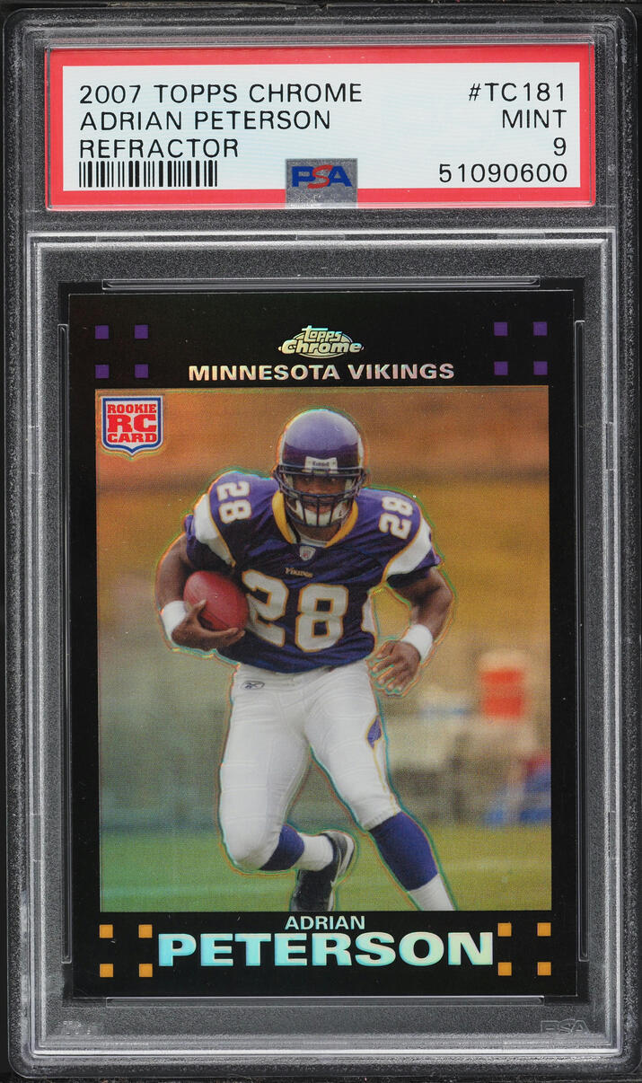2007 Topps Chrome Refractor Adrian Peterson ROOKIE #TC181 PSA 9 MINT