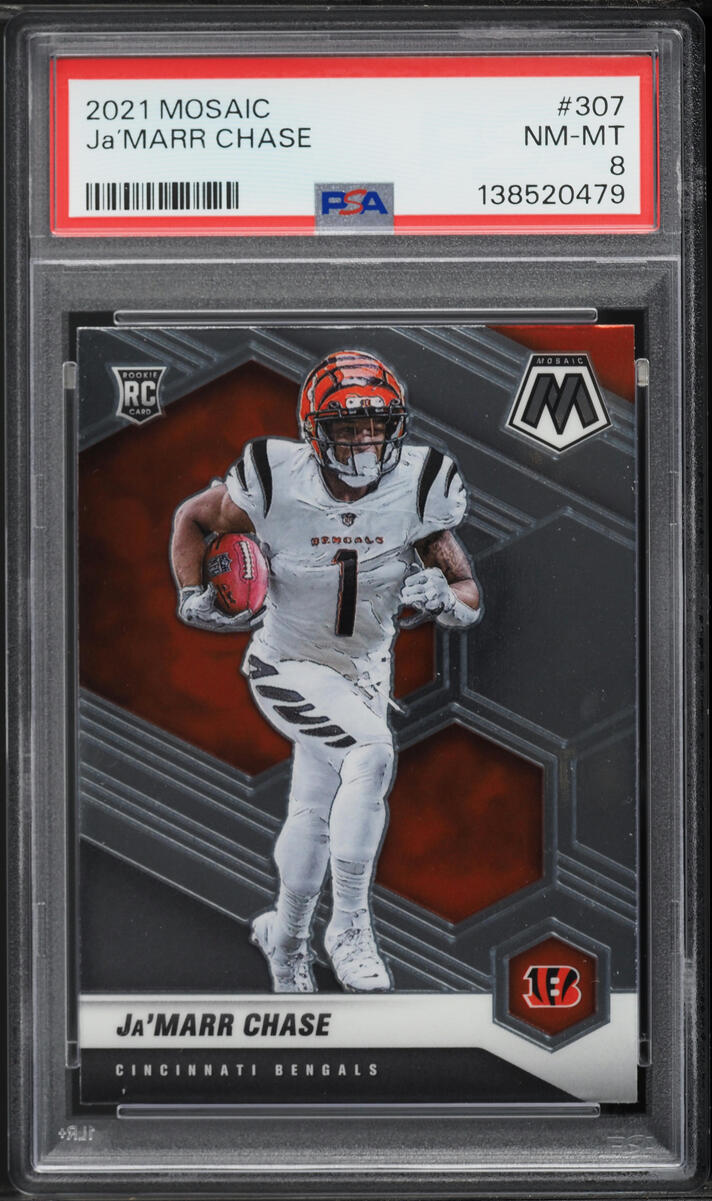 2021 Panini Mosaic Ja'Marr Chase ROOKIE #307 PSA 8 NM-MT
