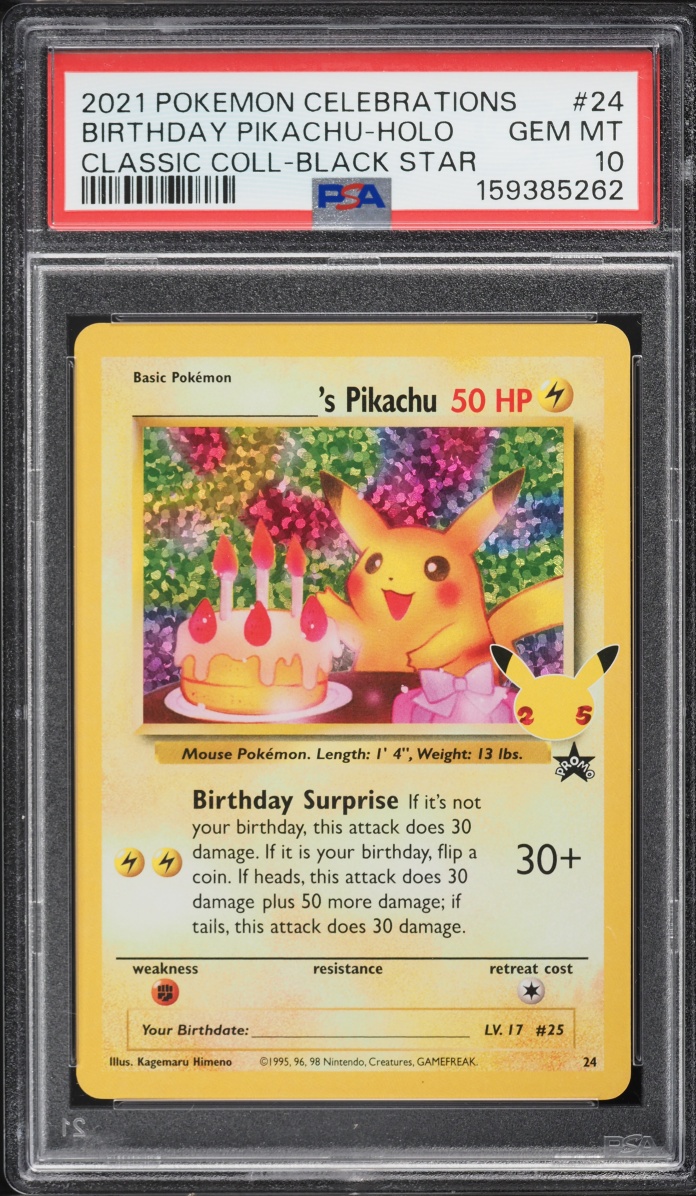 2021 Pokemon SWSH Promo Celebrations Classic Holo Birthday Pikachu #24 PSA 10 GEM MINT