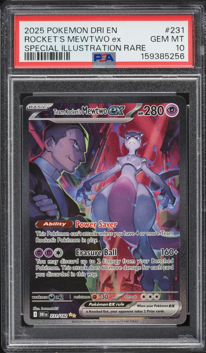 2025 Pokemon Scarlet & Violet Destined Rivals SIR Team Rocket's Mewtwo EX #231 PSA 10 GEM MINT