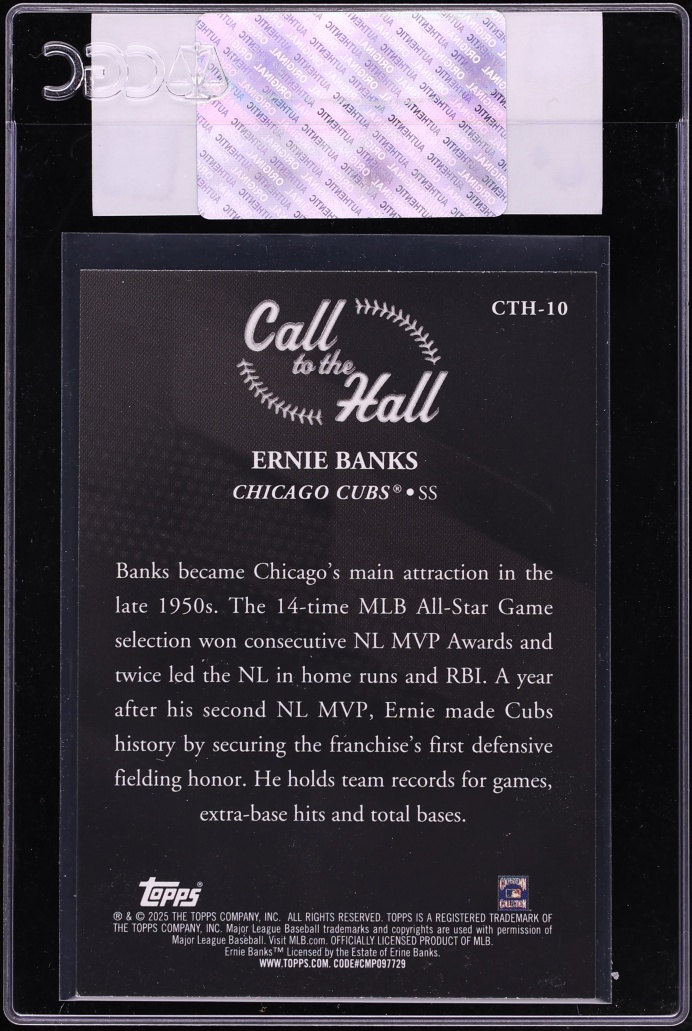 2025 Topps Call To The Hall Ernie Banks #CTH-10 CGC AUTH