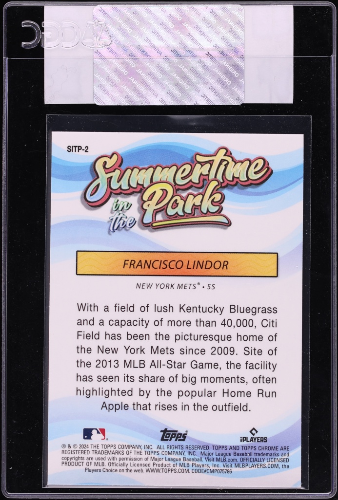 2024 Topps Chrome Summertime In The Park Francisco Lindor #SITP-2 CGC AUTH