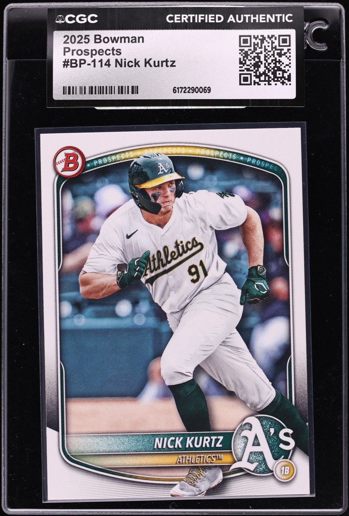 2025 Bowman Nick Kurtz PROSPECT #BP-114 CGC AUTH