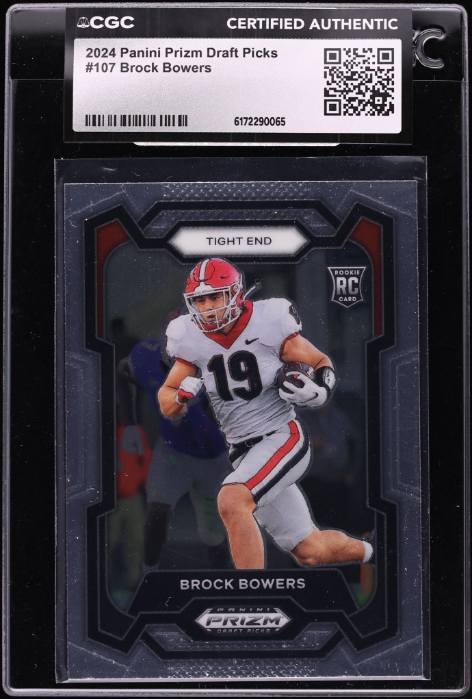 2024 Panini Prizm Draft Picks Brock Bowers ROOKIE #107 CGC AUTH