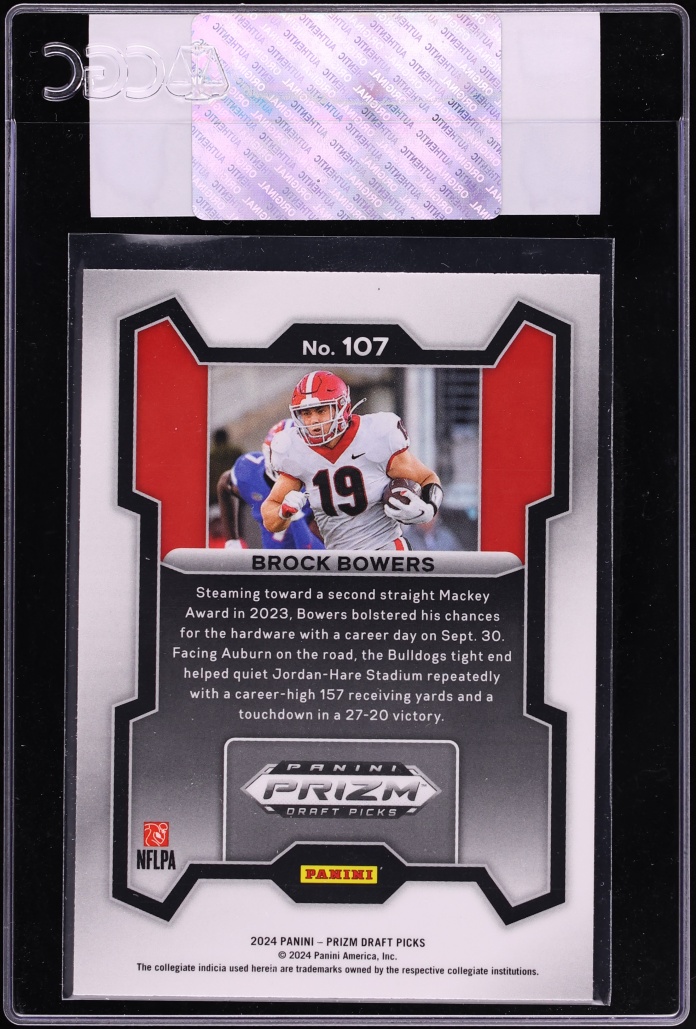 2024 Panini Prizm Draft Picks Brock Bowers ROOKIE #107 CGC AUTH