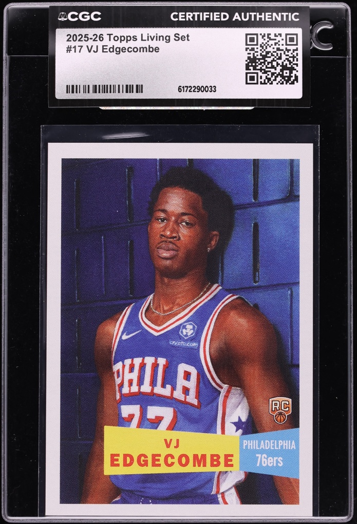 2025 Topps Living Set VJ Edgecombe ROOKIE #17 CGC AUTH