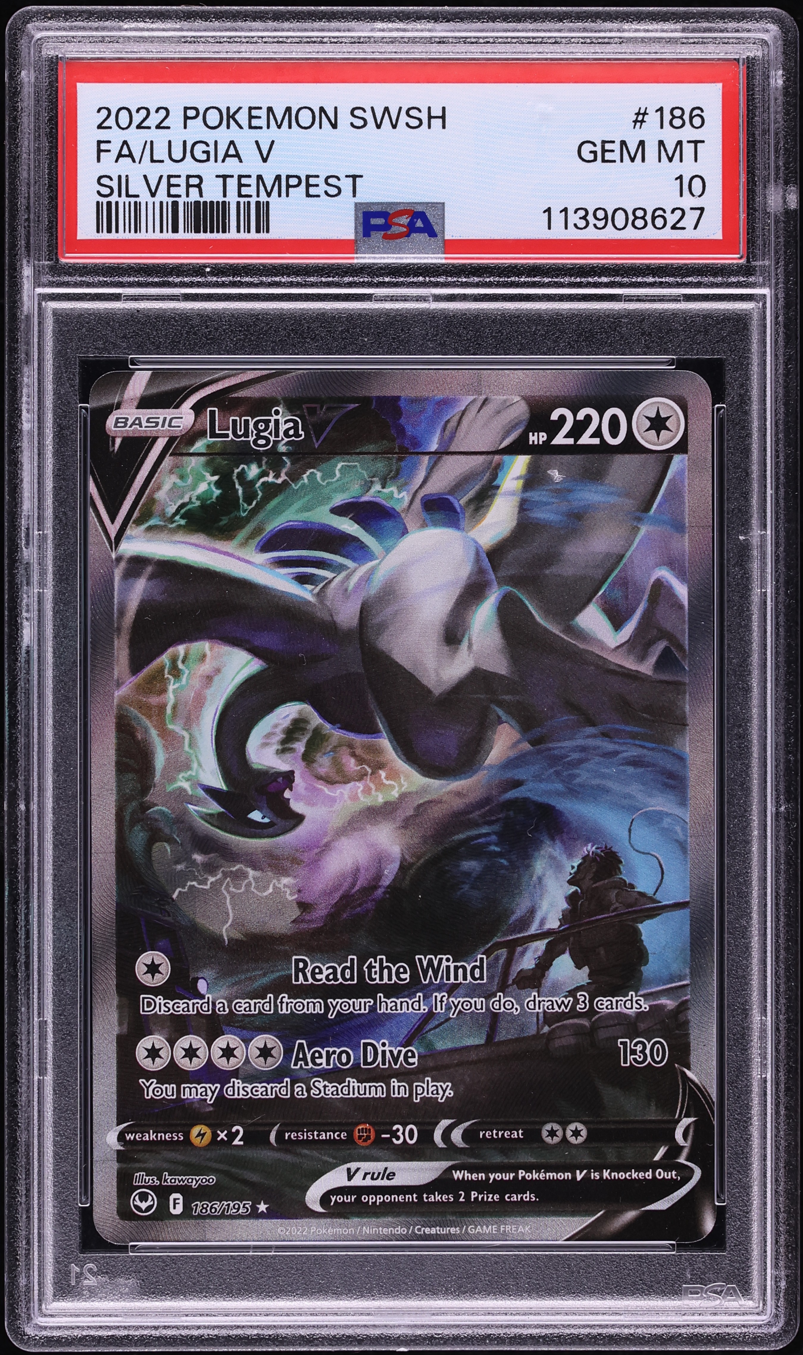 2022 Pokemon Sword & Shield Silver Tempest Alt Art Lugia V #186 PSA 10 GEM MINT
