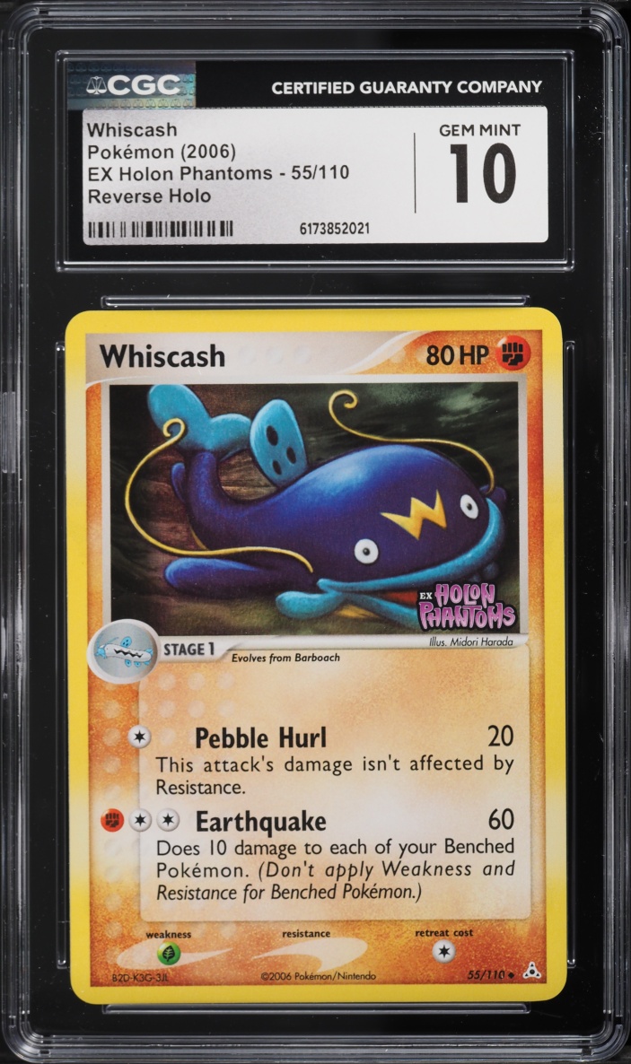 2006 Pokemon EX Holon Phantoms Reverse Holo Whiscash #55 CGC 10 GEM MINT