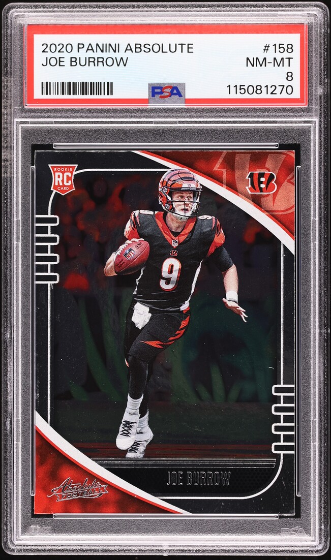 2020 Absolute Football Joe Burrow ROOKIE #158 PSA 8 NM-MT