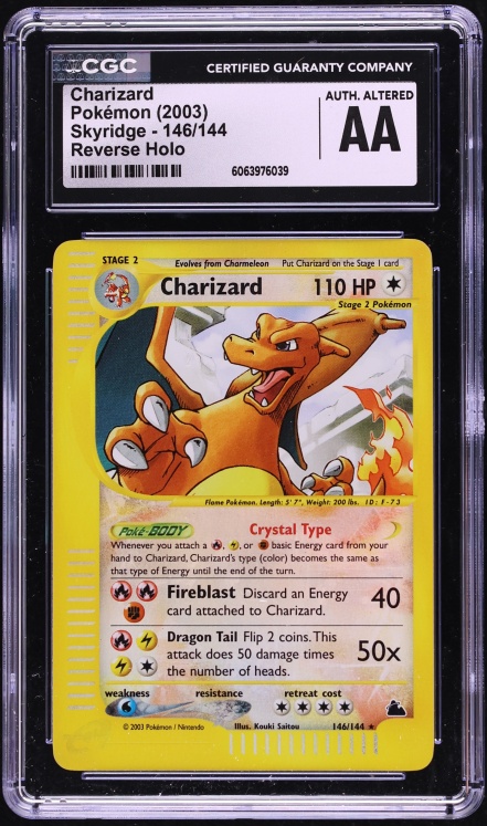2003 Pokemon Skyridge Reverse Holo Charizard #146 CGC ALTERED AUTH