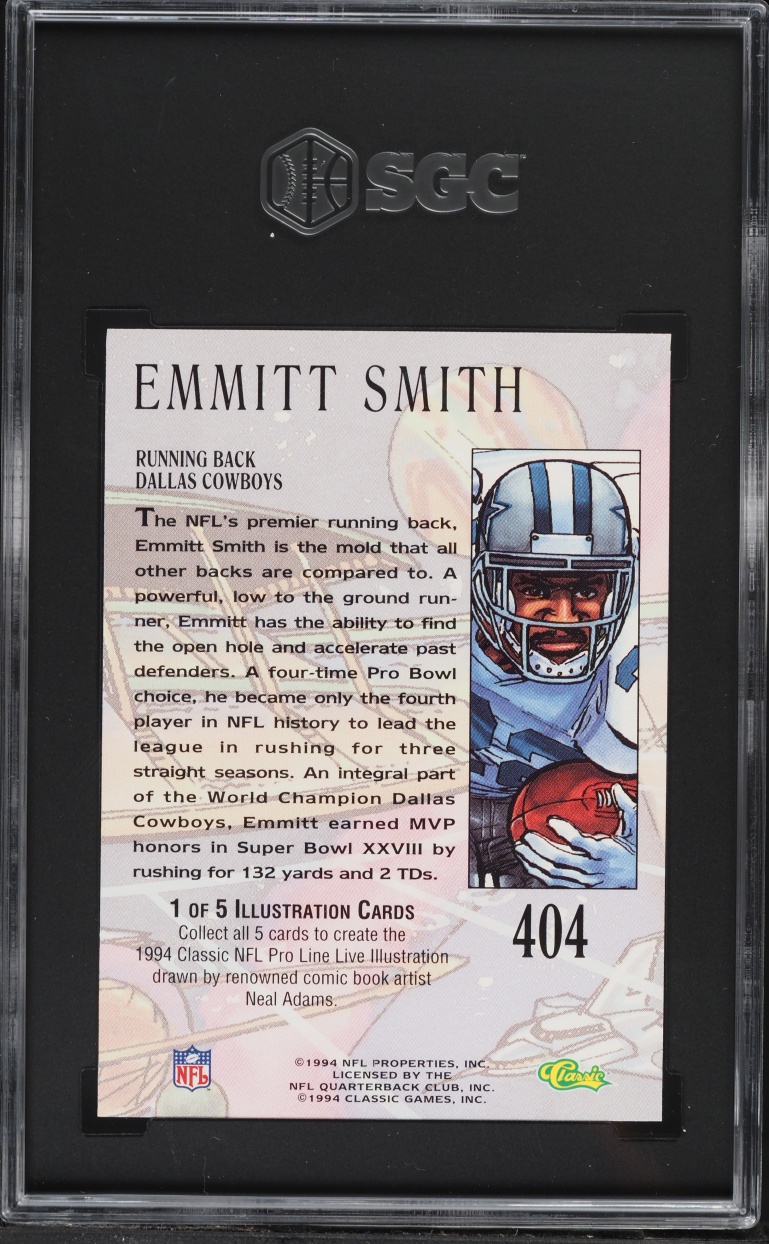 1994 Classic Pro Line Live Emmitt Smith #404 SGC 8 NM-MT