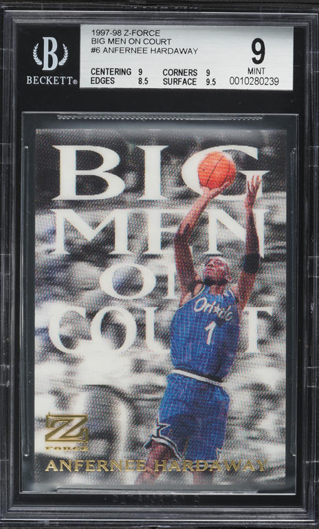 1997 Skybox Z-Force Big Men On Court Tim Duncan ROOKIE /15 #4 PSA