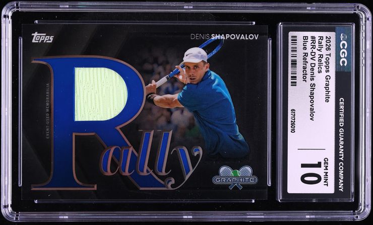 2026 Topps Graphite Rally Blue Refractor Denis Shapovalov PATCH #RR-DV CGC 10 GEM MINT