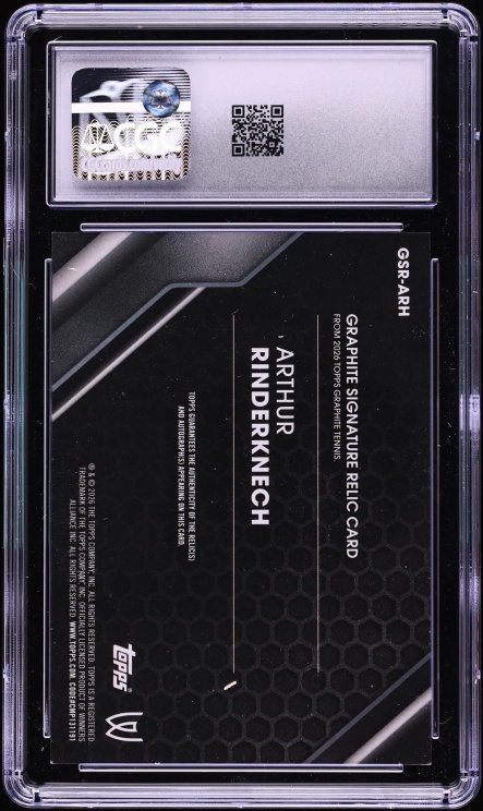 2026 Topps Graphite Signature Arthur Rinderknech PATCH AUTO #GSR-ARH CGC 8 NM-MT