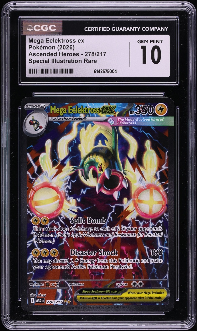 2026 Pokemon Mega Evolution Ascended Heroes SIR Mega Eelektross ex #278 CGC 10 GEM MINT
