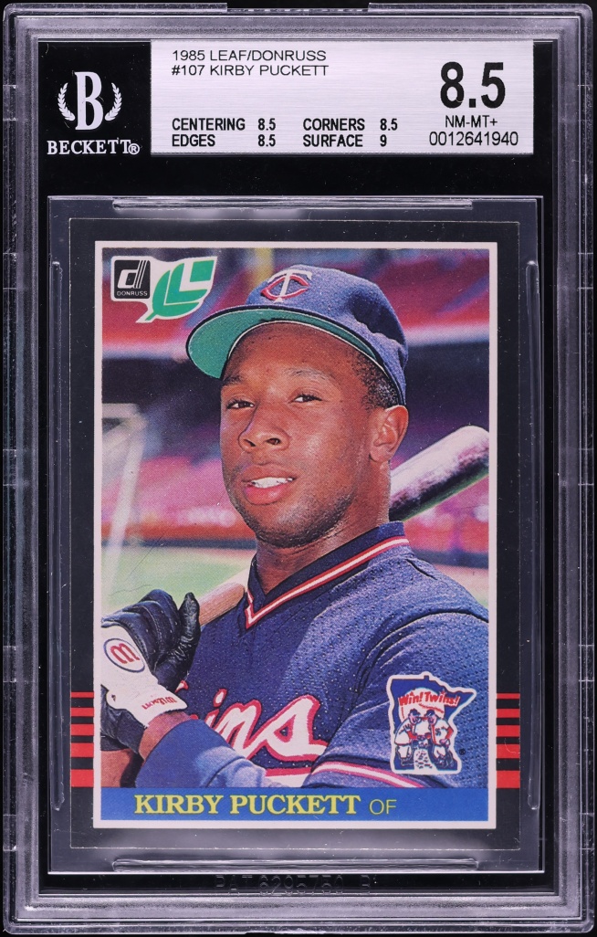 1985 Donruss Leaf Kirby Puckett ROOKIE #107 BGS 8.5 NM-MT+