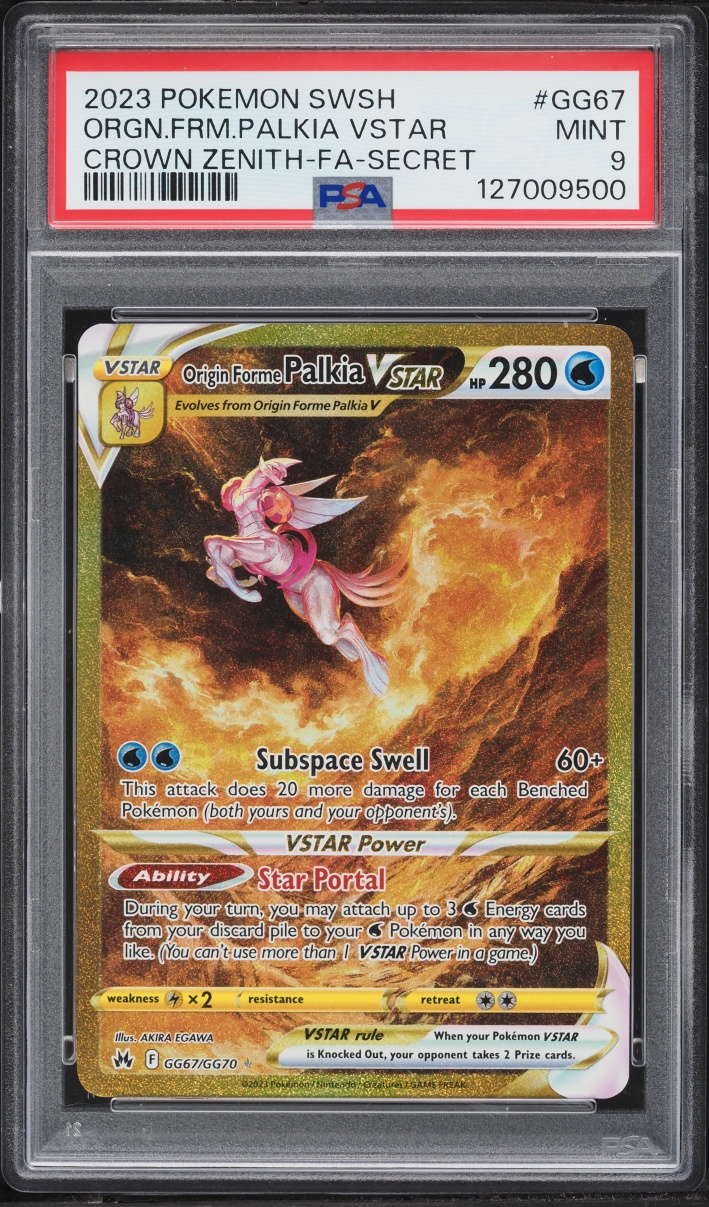 2023 Pokemon Sword & Shield Crown Zenith Gold Rare Origin Forme Palkia VSTAR #GG67 PSA 9 MINT