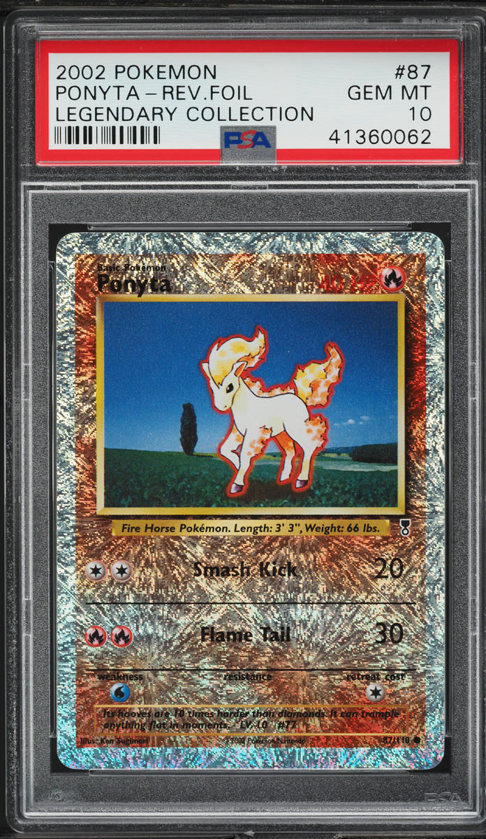 2002 Pokemon Legendary Collection Reverse Holo Ponyta #87 PSA 10 GEM MINT