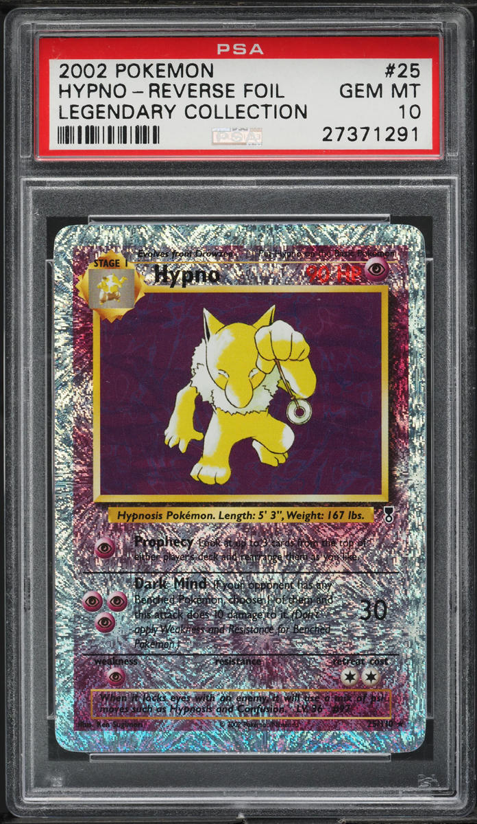 2002 Pokemon Legendary Collection Reverse Holo Hypno #25 PSA 10 GEM MINT