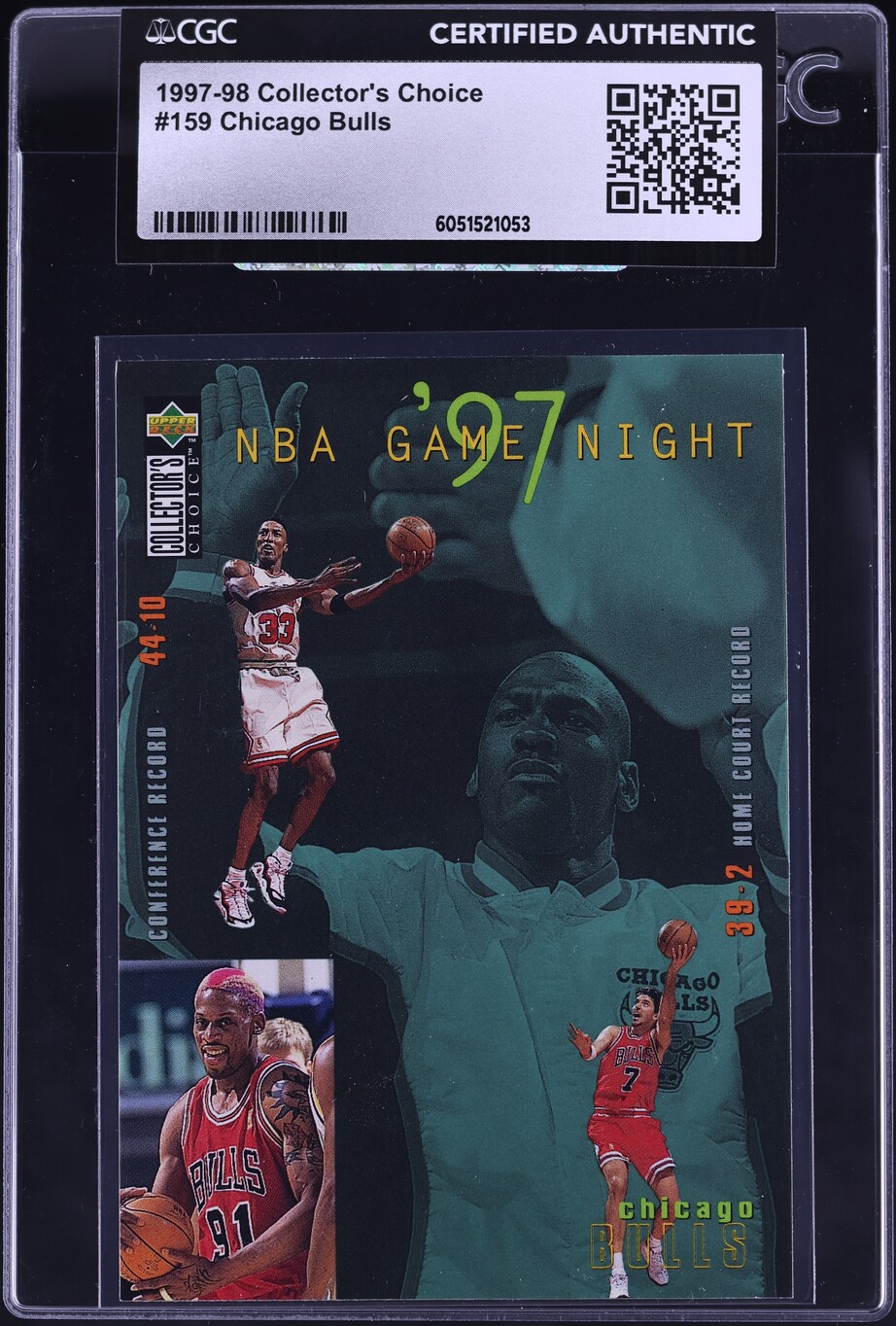 1997 Collector's Choice Chicago Bulls w/ Michael Jordan #159 CGC AUTH