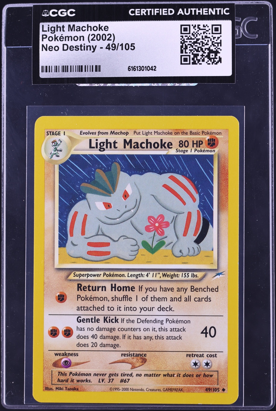 2002 Pokemon Neo Destiny Light Machoke #49 CGC AUTH