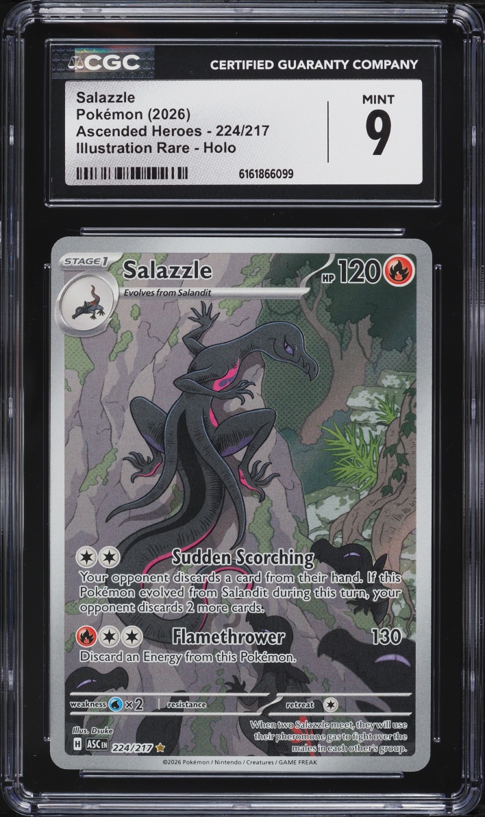 2026 Pokemon Mega Evolution Ascended Heroes IR Salazzle #224 CGC 9 MINT