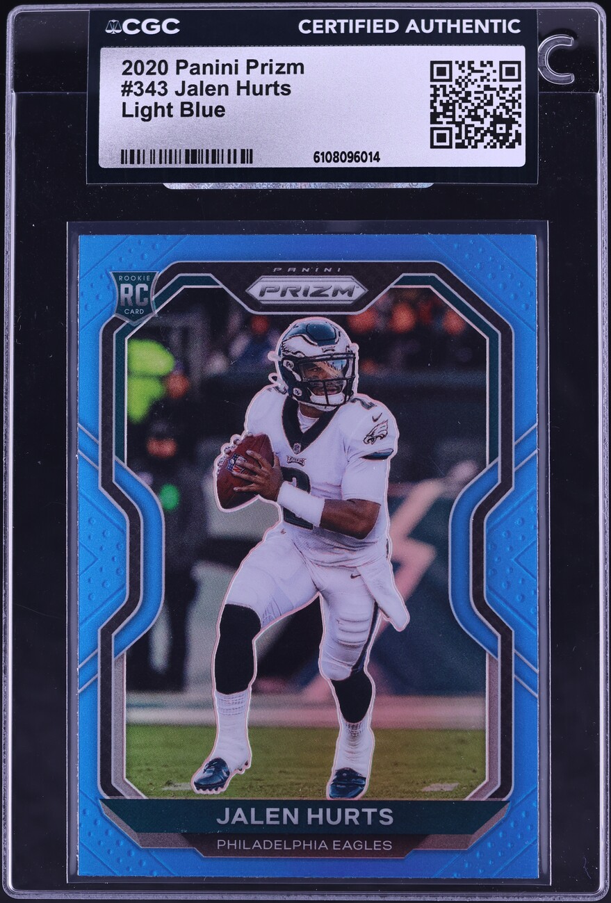 2020 Panini Prizm Light Blue Jalen Hurts ROOKIE #343 CGC AUTH