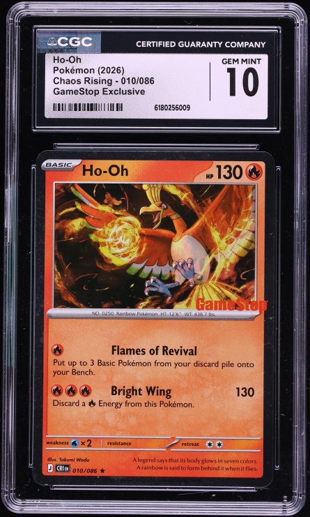 2026 Pokemon Mega Evolution Chaos Rising GameStop Exclusive Ho-Oh #010 CGC 10 GEM MINT