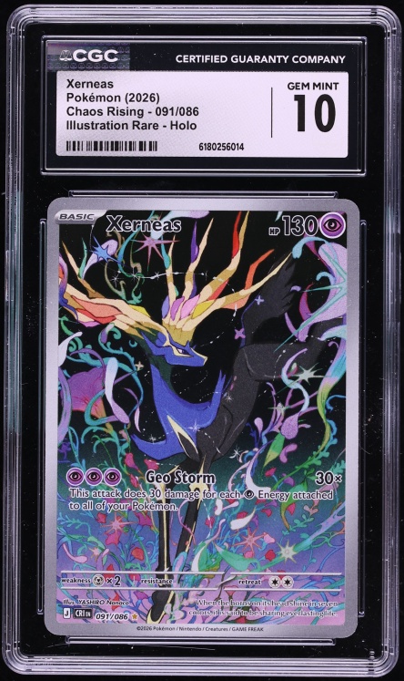 2026 Pokemon Mega Evolution Chaos Rising IR Xerneas #91 CGC 10 GEM MINT