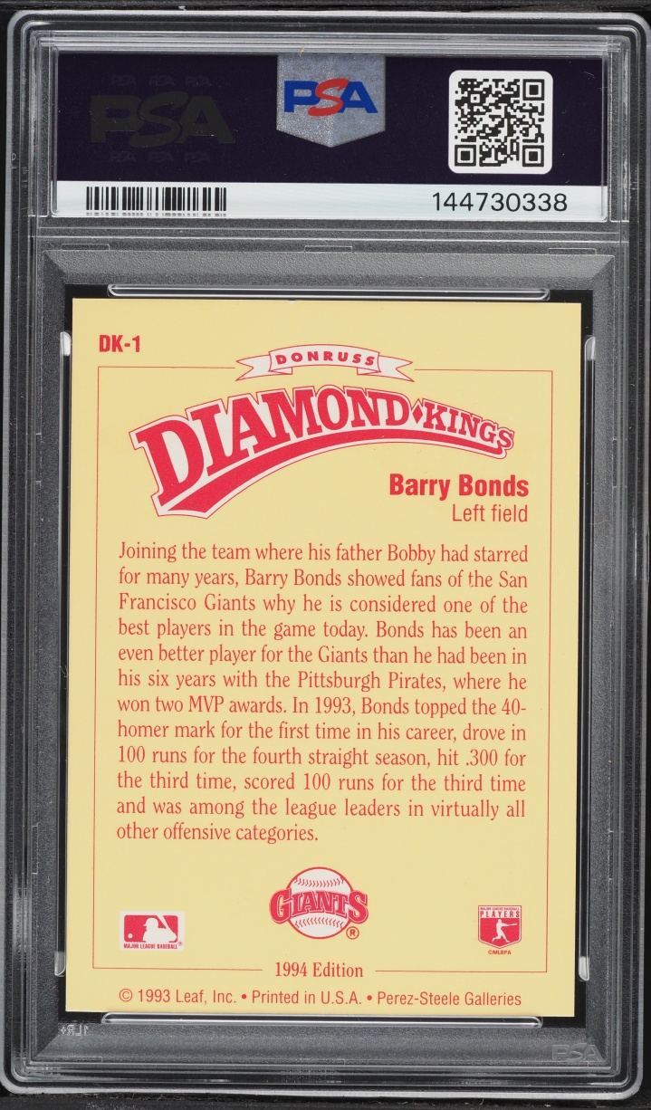 1994 Donruss Diamond Kings Barry Bonds #DK-1 PSA 6 EXMT