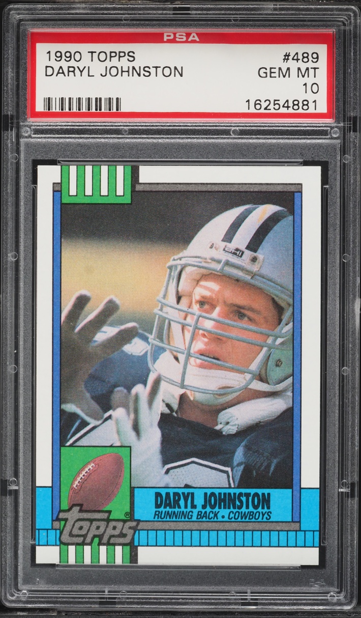 1990 Topps Football Daryl Johnston ROOKIE #489 PSA 10 GEM MINT