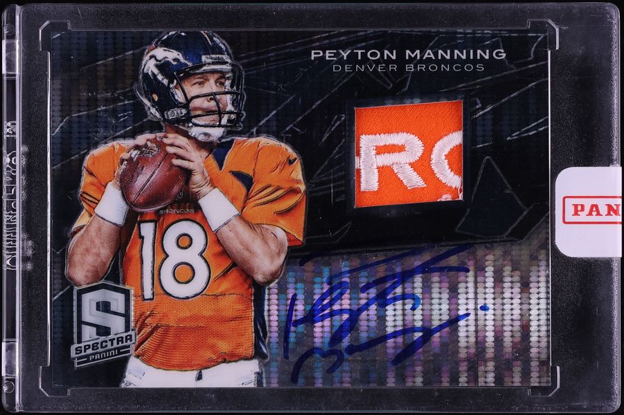 2013 Panini Spectra Black Atomic Peyton Manning PATCH AUTO 1/1 #2