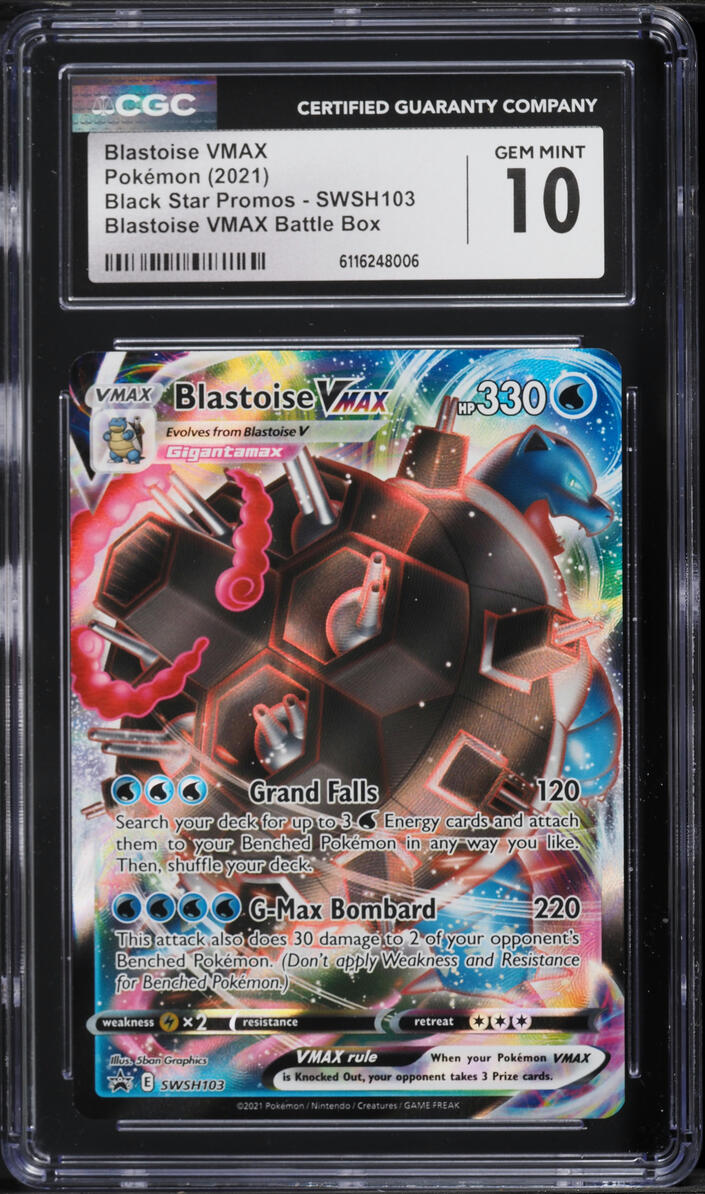 2021 Pokemon Sword & Shield Promo Battle Box Alt Art Blastoise VMAX #SWSH103 CGC 10 GEM MINT