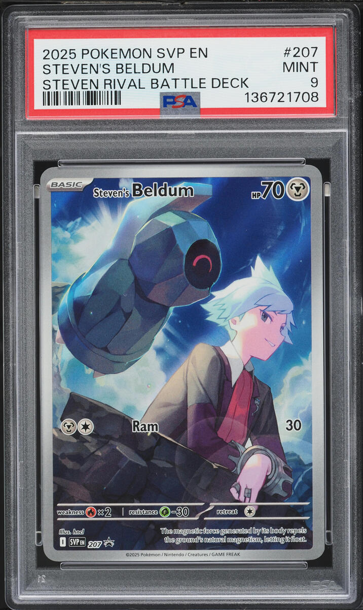 2025 Pokemon Scarlet & Violet Promo Rival Battle Deck Full Art Steven's Beldum #207 PSA 9 MINT