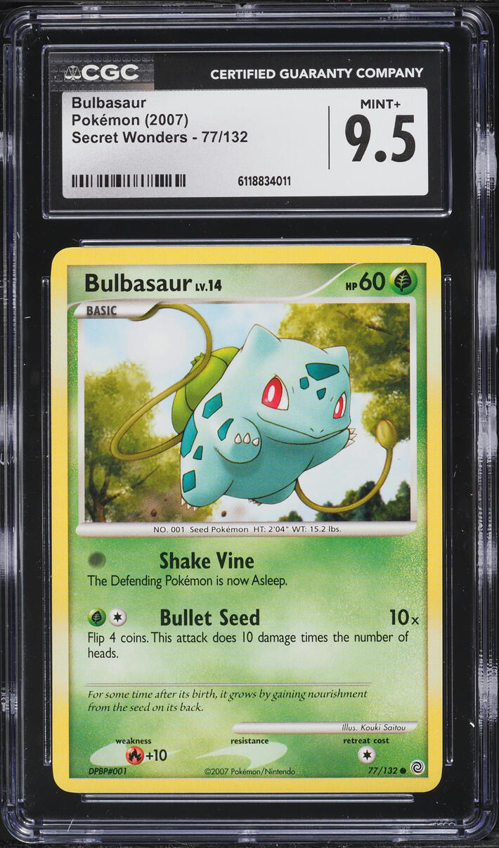 2007 Pokemon Diamond & Pearl Secret Wonders Bulbasaur #77 CGC 9.5 MINT+