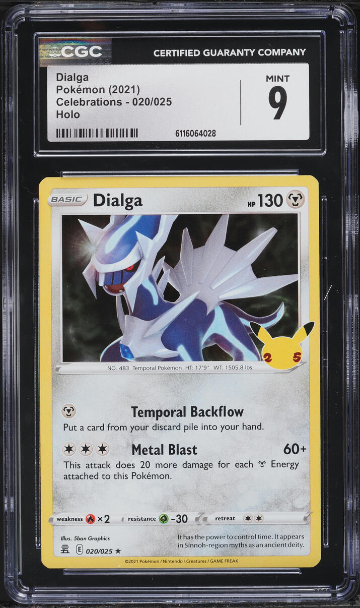 2021 Pokemon Sword & Shield Celebrations Holo Dialga #20 CGC 9 MINT
