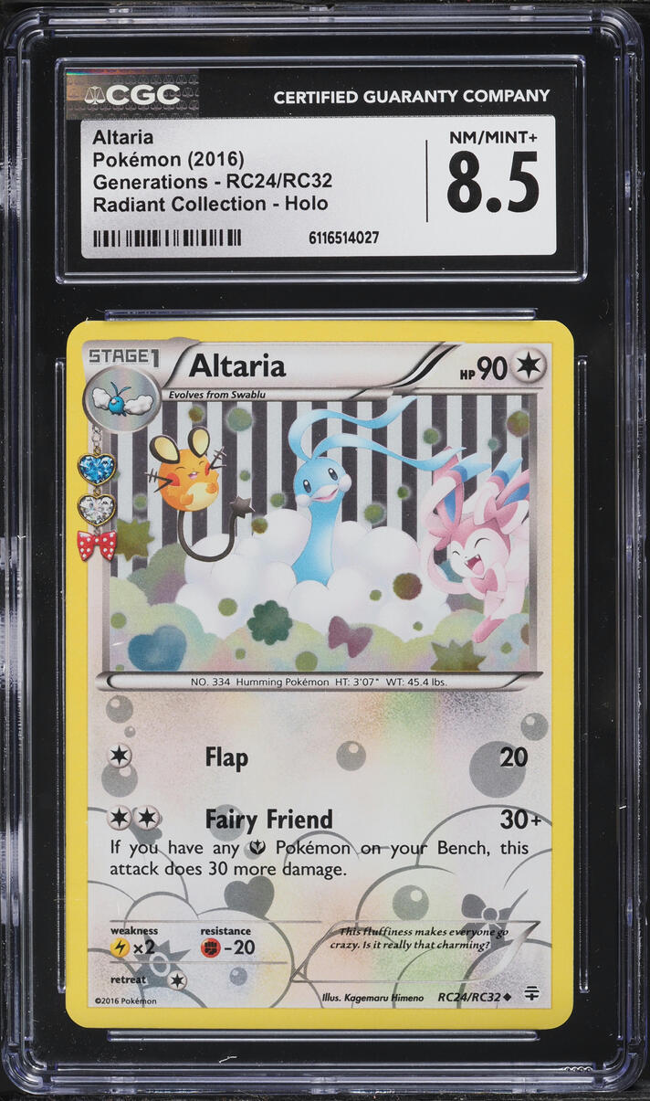 2016 Pokemon XY Generations Radiant Collection Holo Altaria #RC24 CGC 8.5 NM-MT+