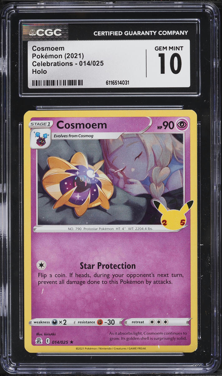 2021 Pokemon Sword & Shield Celebrations Holo Cosmoem #14 CGC 10 GEM MINT