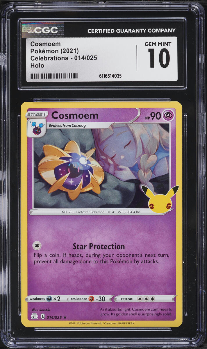 2021 Pokemon Sword & Shield Celebrations Holo Cosmoem #14 CGC 10 GEM MINT