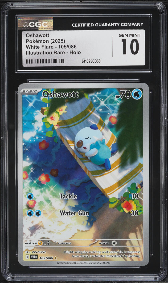 2025 Pokemon Scarlet & Violet White Flare IR Oshawott #105 CGC 10 GEM MINT