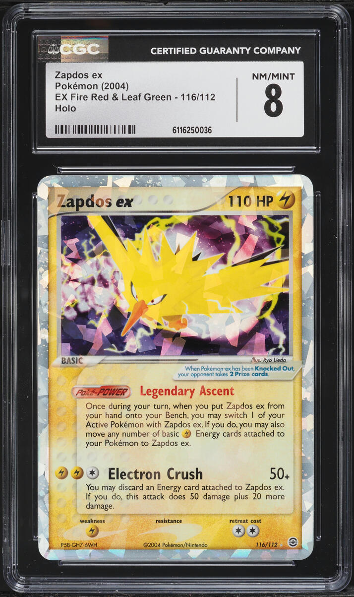 2004 Pokemon EX Fire Red & Leaf Green Holo Zapdos Ex #116 CGC 8 NM-MT