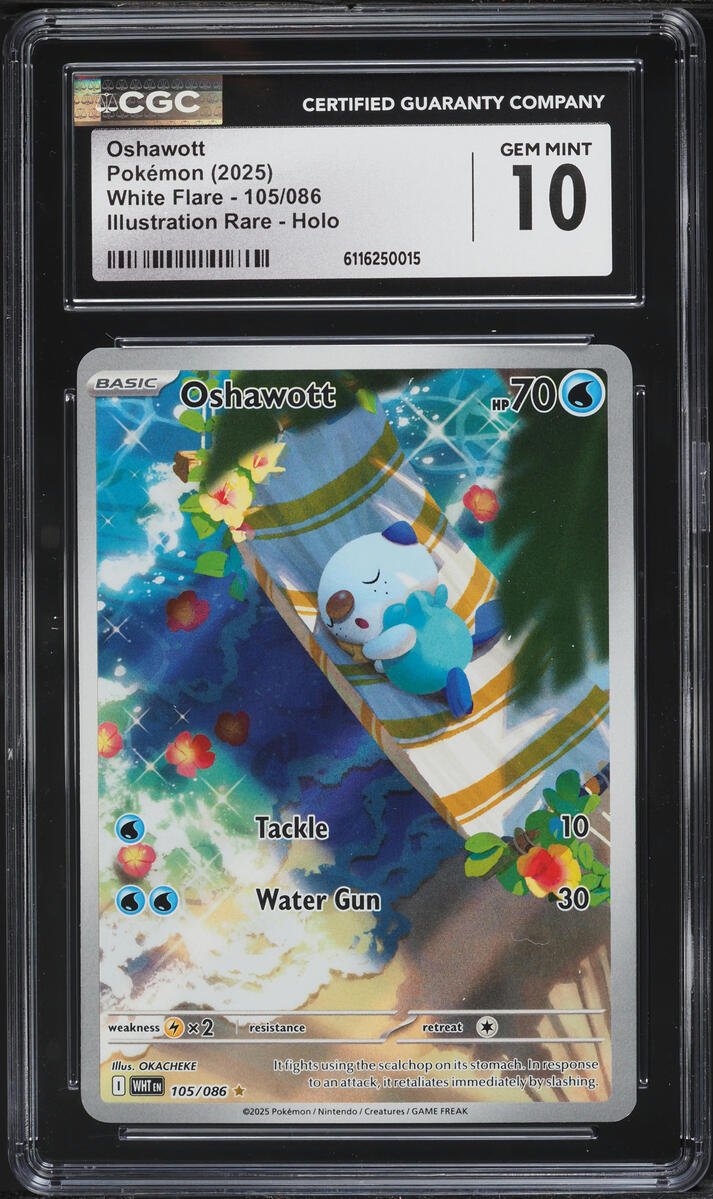 2025 Pokemon Scarlet & Violet White Flare IR Oshawott #105 CGC 10 GEM MINT