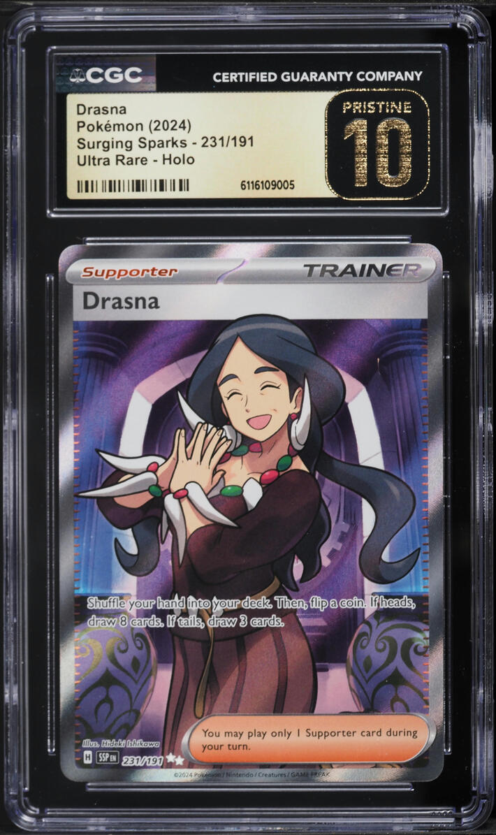 2024 Pokemon Scarlet & Violet Surging Sparks Full Art Drasna #231 CGC 10 PRISTINE