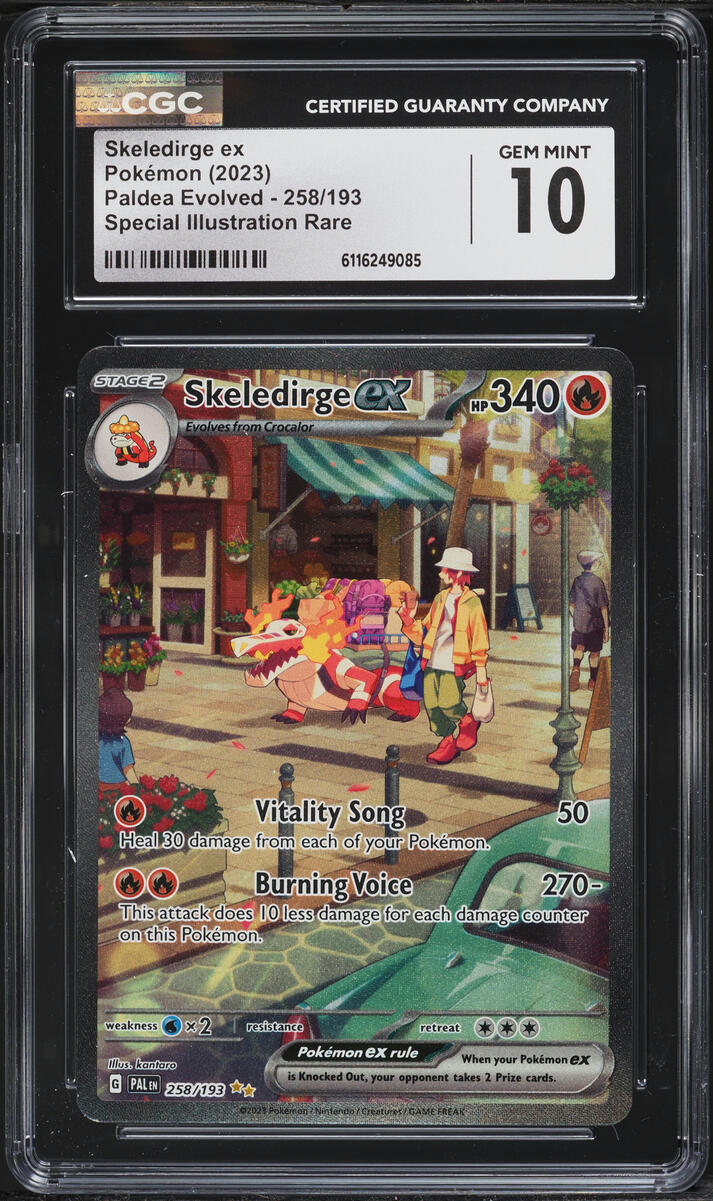 2023 Pokemon Scarlet & Violet Paldea Evolved SIR Skeledirge ex #258 CGC 10 GEM MINT