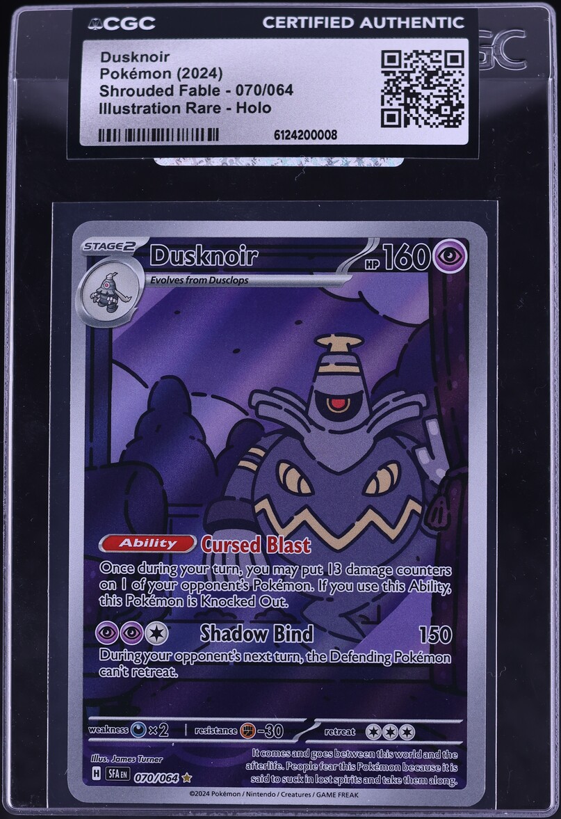 2024 Pokemon Scarlet & Violet Shrouded Fable IR Dusknoir #70 CGC AUTH